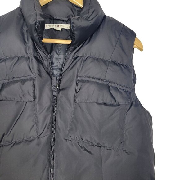 Tommy Hilfiger Women's Down & Feather Logo Black Puffer Vest Size Large - Picture 4 of 12